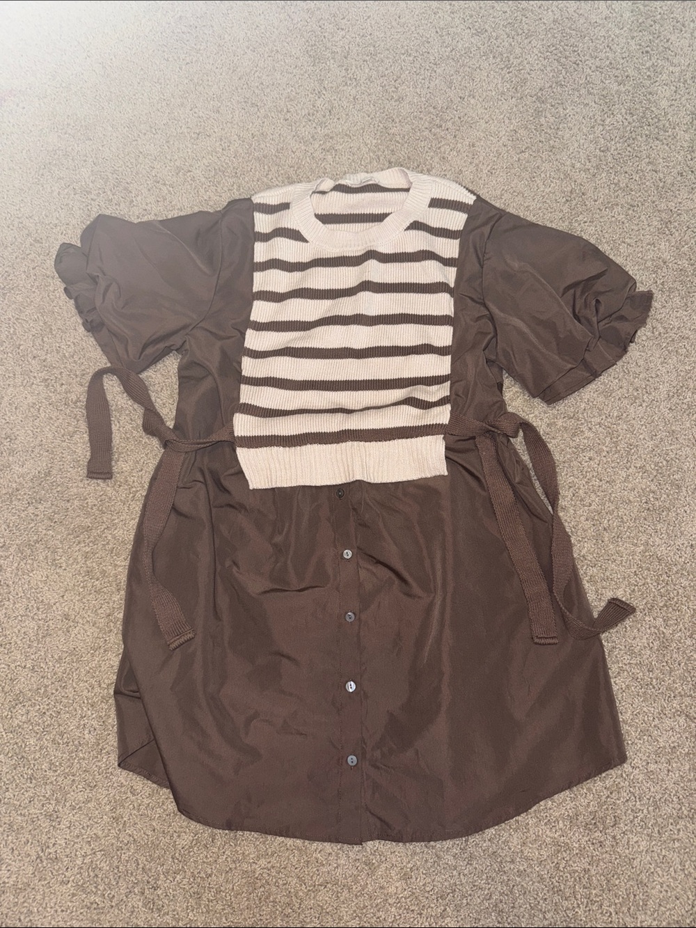 Brown and cream dress